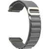CeiBand Anello Alpino Cinturino Compatibile con 20mm 22mm, Ricambio in Nylon Sportivo Bracciale Metallo G-Hook Uomo Donna per 22mm Grigio