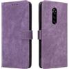 LMFULM® Custodia per Sony Xperia 1 J8110/ J8170/ J9110 (6,56 pollici) custodia magnetica in pelle PU con supporto fondina anti-furto pennello portafoglio retrò scrub viola