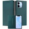 MOJIA Custodia per Xiaomi Redmi Note 17 Pro 5G, Resistente a Cadute e Graffi, Alta Qualità PU Pelle Stile Portafoglio Cover Folio con Chiusura Magnetica. Dark Green