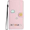FALUWONRU Custodia per iPhone 13 mini,Gatti carini e colorati Cover Portafoglio Protettiva Libro Flip Caso Phone Magnetica Custodie in Con Slot per Schede e Magnetica Supporto,Rosa