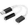 Generisch Adattatore audio USB di tipo C due in uno, con presa di ricarica combinata, jack per cuffie da 35 mm, per smartphone, tablet, notebook, accessorio compatto per ricarica simultanea e ascolto della