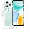 BUNALFaa Custodia per Honor X5c Plus (6.74) + con Vetro Temperato Protezioni schermo, Case Antiurto Morbido Cover Clear Silicone Bumper Protettiva -fiori di pera bianca