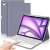 IVEOPPE Cover Tastiera per iPad Air 11 M4 2026/M3 2025/M2 2024 11 Pollici | Keyboard Touchpad Magnetico Staccabile Italiano QWERTY, Custodia Tastiera Trackpad Bluetooth con Portapenna, Viola grigio