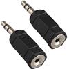 Jopto 2 Connettori Stereo Femmina Da 2,5 mm a Jack Maschio Da 3,5 mm, Adattatore Audio Placcato in Nichel Nero