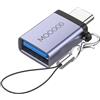 MOGOOD Adattatore OTG USB C Maschio a USB A 3.2 Femmina 10 Gbps con Gancio | Adattatore USB C USB (1 Confezioni) Convertitore OTG Type C Portatile per iPhone 17 Galaxy S26 iPad MacBook Chromebook