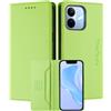 MOJIA Custodia per Xiaomi Redmi Note 17 Pro 5G, Resistente a Cadute e Graffi, Alta Qualità PU Pelle Stile Portafoglio Cover Folio con Chiusura Magnetica. Light Green