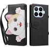 TAUYN Folio Portafoglio Custodia per Xiaomi 17T | PU Pelle Antiurto TPU Custodie, Gatto Carino Modello, con Slot per Schede & Supporto Funzione Cover - Nero