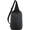 bugatti Blanc DeLight CrossBodyBag in tela cerata e nylon, borsa a tracolla da uomo, nero