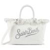 Saint Barth MC2 Borsa Colette in tela di Cotone Bianca con Logo Strass Dimensioni: 30 x 22 x 15 cm