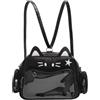 FJZFXKZL Borsa A Tracolla Ita Con Simpatico Design A Orecchie Di Gatto Zaino | Borsa Ita trasparente di grande capacità da donna, zaino in pelle Pu Y2k leggero quotidiano da donna