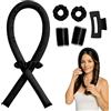 Generico PINDAV Kit Bigodini Capelli Senza Calore - Curler + 2 Bigodini, 2 Elastici e 1 Molletta | Onde Morbide e Voluminose, Styling Facile e Sicuro, Adatto a Tutti i Tipi di Capelli (NERO)