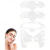 Astralong 5 Pezzi Cerotti Antirughe in Silicone Riutilizzabili, Trasparente Patch Leviganti per Viso, Patch Antirughe per Fronte e Guancia, Cerotti Anti Rughe Notte per Pelle Liscia e Cura del Viso