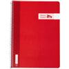 RAYLU PAPER - Quaderni A4 con spirale e copertina in polipropilene resistente, 80 fogli da 90 g, quaderno dai colori vivaci per appunti, studio, ufficio (rosso, linea guida da 3,5 mm)