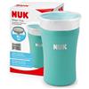 NUK Magic Cup tazza biberon in acciaio inossidabile | 8+ mesi | 230 ml | Bordo 360° anti-rovesciamento | Ermetico | Senza BPA e lavabile | Azzurro