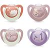 NUK First Choice Day & Night Ciuccio per Bambini | 18-36 Mesi | Ciuccio Ortodontici che si Illuminano al Buio | Calma il 99% dei bambini** | Assortiti | Confezione da 4