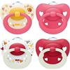 NUK Signature Day & Night ciuccio | 6-18 mesi | Calma il 95% dei bambini | Succhietti a forma di cuore in silicone senza BPA | Glow-in-the-dark | Cuori | 4 pezzi