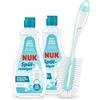 NUK Detergente per biberon e scovolino per biberon | 2 x detergente 500ml , 1 x scovolino Twist per bottiglie | Ideale per la pulizia di flacone, tettarelle e altro | Senza profumo