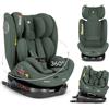 Kikka Boo KikkaBoo Seggiolino Auto 0-36 kg ISOFIX i-Size i-MOOVE 2, 40-150 cm, Rotazione 360°, Reclinabile, Poggiatesta Regolabile, Contro e Fronte Marcia, Verde Militare