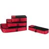Amazon Essentials, Set di 4 Packing Cube, Accessori da Viaggio, Organizer per Bagagli con Doppia Cerniera, Parte Superiore in Rete, Poliestere, S/M/L/Slim, Rosso (in Precedenza Amazon Basics)