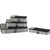 Amazon Essentials, Set di 4 Packing Cube, Accessori da Viaggio, Organizer per Bagagli con Doppia Cerniera, Parte Superiore in Rete, 100% Poliestere, S/M/L/Slim, Grigio (in Precedenza Amazon Basics)