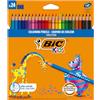 Bic Kids Evolution Ecolutions Matite Colorate in Resina senza Legno Confezione da 24 Matite Colori Assortiti