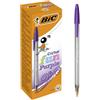 BIC Penne Viola a Sfera, Cristal Fun, Punta Larga (1,6 mm), Confezione da 20, Fornitura Cancelleria Scuola