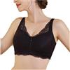 LRSSMB Reggiseno For Mastectomia Post-operatorio For Donna Reggiseno For Tutti I Giorni Con Cerniera Frontale In Pizzo Con Tasca In Cotone Bralette Con Imbottitura Rimovibile Senza Fili(Black,3XL)