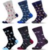 WeciBor 6/12 paia di calzini da uomo in cotone pettinato, senza cuciture, comodi e traspiranti, con motivi, per ufficio, abbigliamento e vita quotidiana, Blu/Nero/Grigio/Multicolore Ocean Animale-6SW