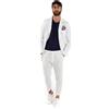 Giosal Abito Uomo in Lino Completo Giacca Pantalone Tinta Unita Elegante Monopetto (48, Bianco)