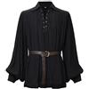 GRACEART Camicia da Pirata Medievale in Cotone Camicia d' Epoca per Uomo
