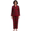 GLOBAL Pigiama Donna Flanella Cotone Maniche Lunghe Due Pezzi Camicie da Notte Pjs Confortevole Sleepwear Caldo Morbido Rosso a Scacchi 3XL