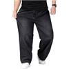 duhapy Jeans oversize - Jeans da uomo, elasticizzati, a vita alta, elasticizzati, dritti, in denim, per il tempo libero, pantaloni cargo, c, XL
