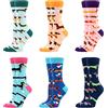 WeciBor 6 Paia Calzini Donna Fantasia in Cotone Colorato Motivi Casual Divertente Calze