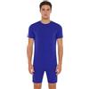 Nyeemya Uomo Pigiama Tutone Sanitario Manica Corta Tuta Recupero Chirurgico Body Sanitario con Cerniera sul Dorso Jumpsuit per Anziani Incontinenza e Alzheimer Blu Reale XL