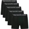 POLO RALPH LAUREN Boxer da uomo, colore nero, confezione da 5 pezzi, taglia XL, mix di cotone e elastan, elastico in vita, vestibilità regolare