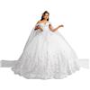 Mallcany Abiti da Quinceanera con Spalle Scoperte e Farfalla Abito da Ballo con Perline Glitterate e Strascico YG13