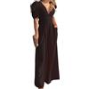 shownicer Tute da Donna Maniche Corte Monopezzi e Tutine Scollo a V Jumpsuit Cerimonia Cocktail Playsuit A Nero XXL