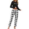 Uniexcosm Pigiama Donna Cotone Maniche Lunghe | Pigiama donna in 95% cotone e 5% elastan, con maglia a maniche lunghe e pantaloni lunghi, ideale per casa e notte