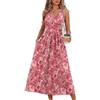 Generico Vestito Lungo Estivo Donna in Cotone con Tasche e Senza Maniche Prendisole Elegante Vestiti Boho Casual Dresses Vita Alta Abito Donna Leggero Copricostume Mare Curvy per Spiaggia Lavoro Feste,,