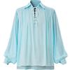 GRACEART Camicia Oversize da Poeta Pirata Medievale Outfit Festival Rinascimentale Abbigliamento Casual Top per Uomini o Donne, Blu, M