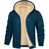 heekpek Felpa Uomo con Zip e Cappuccio Invernale Caldo Giacca di Felpe in Pile Uomo Felpe con Cappuccio Casual Giacchina Hooded Jacket con Cerniera, Blu, XXL