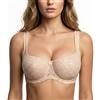 Lemorosy Reggiseno Balconcino con Ferretto Imbottite Push up(Beige Scura,4B