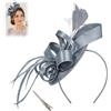 WHJYCC Cappello fascinator con piume e nastro, da donna, 2 in 1, con clip per capelli staccabile