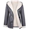 Svanco Cappotto Duffle‑Coat Donna Pelle Di Daino Foderato Con Cappuccio | Interno Sherpa Morbido, Cappuccio Integrato, Chiusura A Bottoni A Corno, Tasche Laterali, Per Inverno E Uso Quotidiano