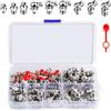 YUNXCNA Set di Ingrassatori, M6 M8 M10 Grasso Raccordo Assortimento, 60 Pezzi Ingrassatori Testine, Raccordo per Ingrassatore in Metallo in Dritto e Angolato 45° 90°, 10 Pezzi Tappo per ingrassaggio