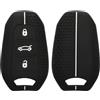 kwmobile Custodia Coprichiave Compatibile con Peugeot Citroen con 3 tasti Smartkey (Keyless Go) Cover - Copri Telecomando Chiave Auto - Copri Chiavi Macchina nero / bianco