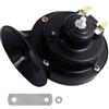 Doukesh Clacson a lumaca, clacson per auto, 115 dB, autohorn 12 V, corna 12 V, tono singolo, clacson ad aria, impermeabile, per auto, moto, camion, barca (nero)