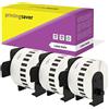 Printing Saver 3x DK-22225 38 mm x 30,48 m Compatibili Etichette Nastri adesive continuo per Brother P-Touch QL-1110NWB QL-1100 QL-1060N QL-500 QL-500A QL-500BW QL-570 QL-580 QL-700 QL-710W QL-800 QL-810W QL-820NWB