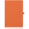 HhBdy Taccuino A5, Quaderno Appunti Righe Orizzontali Journaling (Arancione) | Journal 14,5 x 21,2 CM Diario Copertina rigida in PU Agenda con Elastico di Chiusura per Scrivere Lavorare Studiare Diario