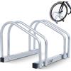 CCLIFE Rastrelliera Biciclette da Pavimento per 2 Bici con Larghezza Pneumatici Fino a 65 mm Supporto per Bici in Ferro 40 x 32 x 26 cm